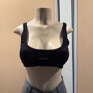 Anine Bing Sport Black Ribbed Sports Bra